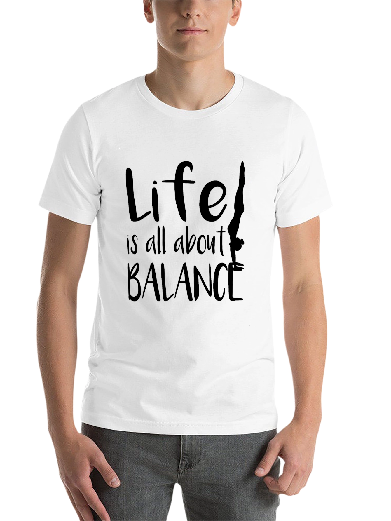 Life Balance Graphic Tee - Black Cotton Blend
