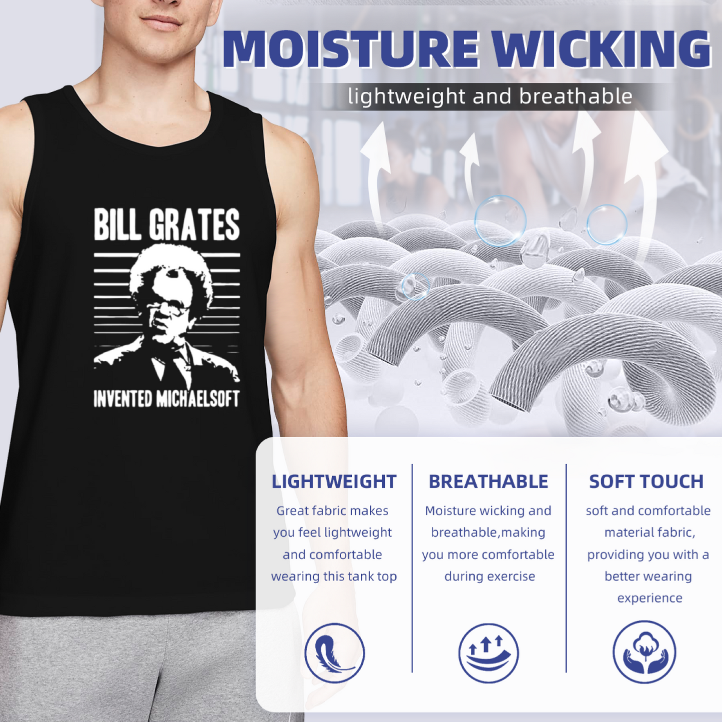 Bill Grates Michaelsoft Funny Meme Graphic Sleeveless Top