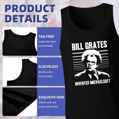 Bill Grates Michaelsoft Funny Meme Graphic Sleeveless Top