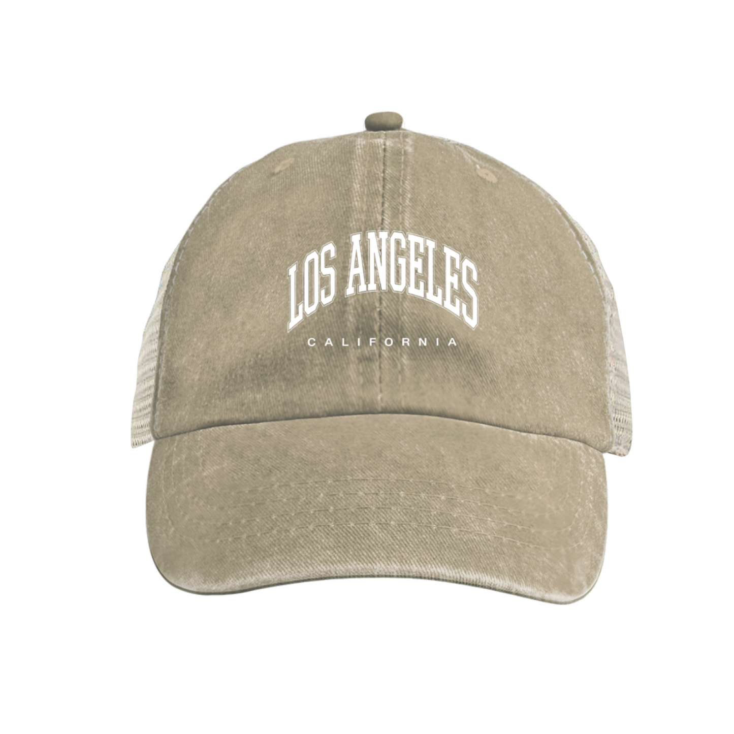 Los Angeles California Retro Washed Mesh Trucker Hat Classic City Souvenir Cap