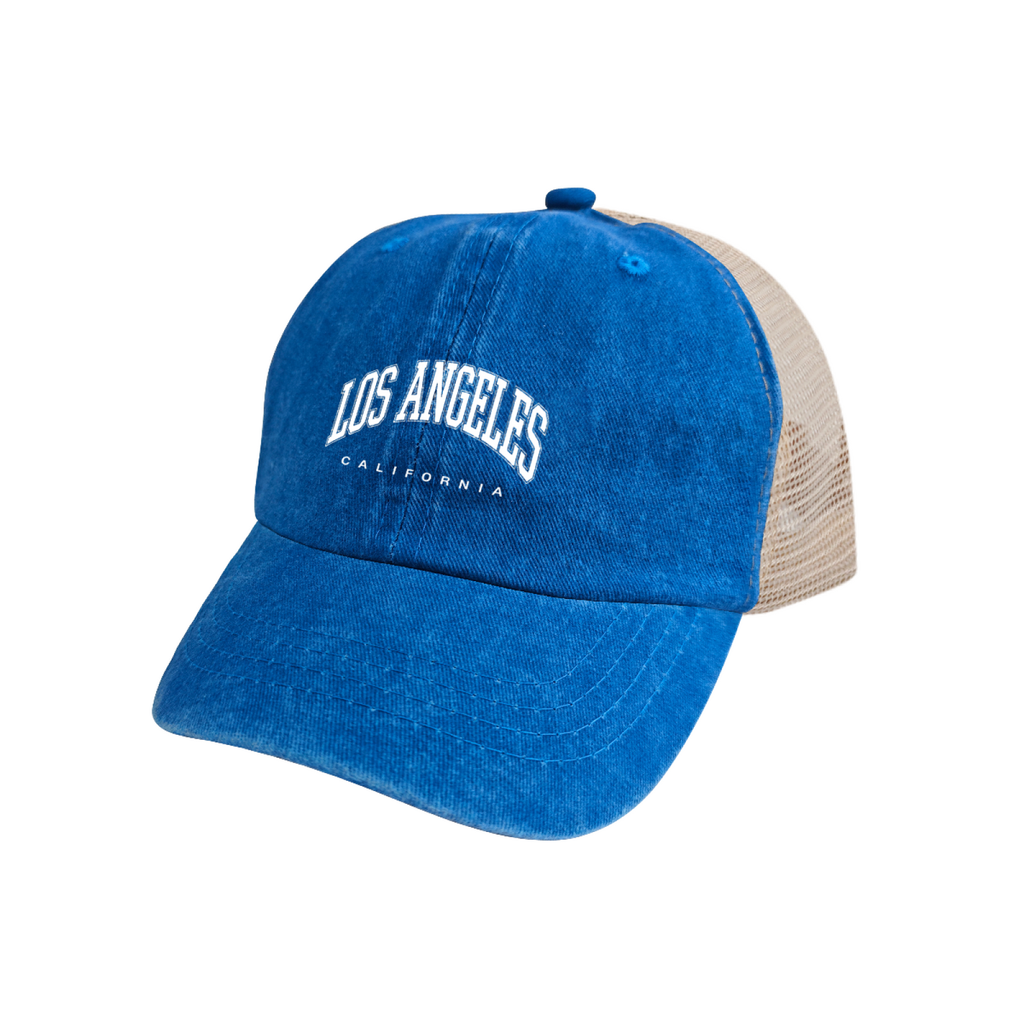 Los Angeles California Retro Washed Mesh Trucker Hat Classic City Souvenir Cap