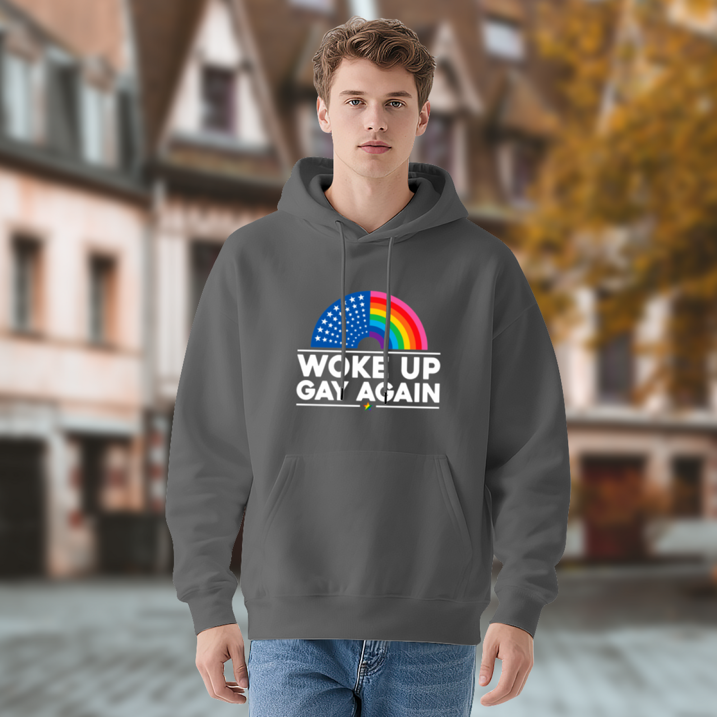Rainbow Pride Slogan Hoodie, Unisex Comfortable Top