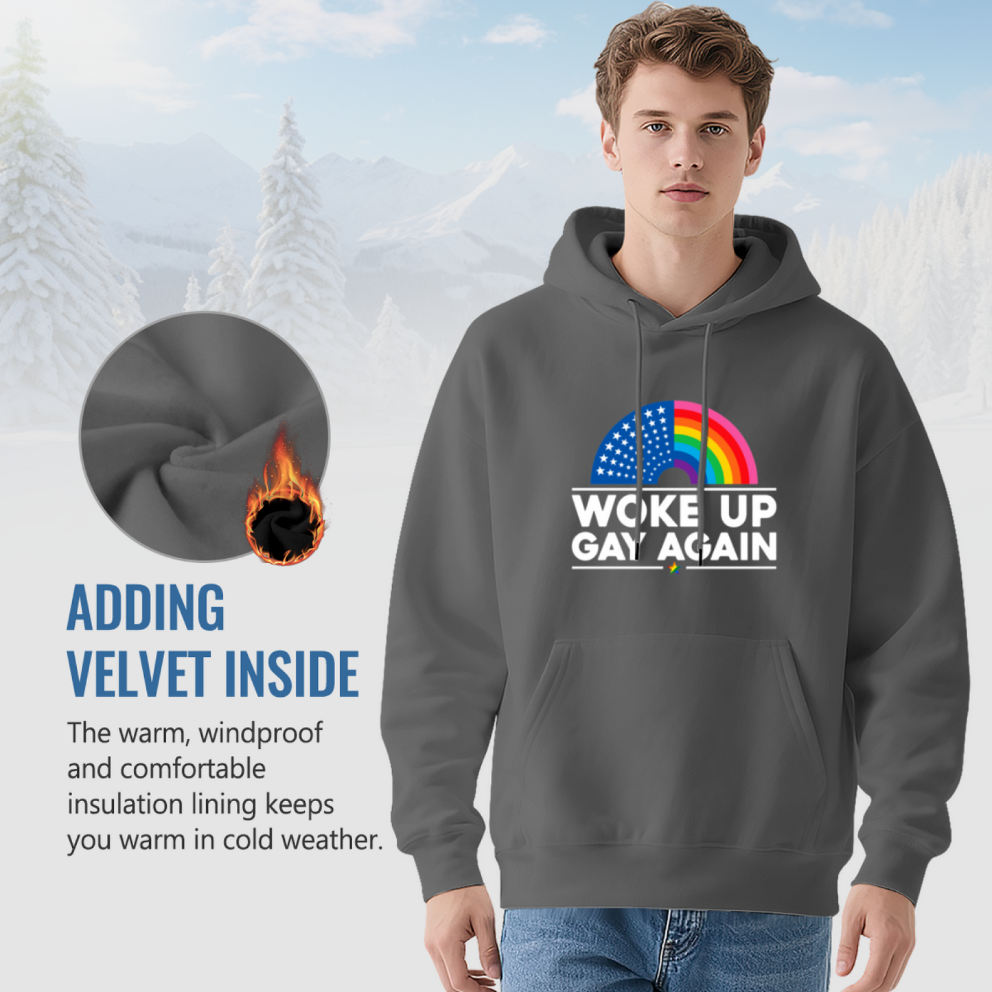 Rainbow Pride Slogan Hoodie, Unisex Comfortable Top
