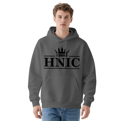 Classic HNIC Crown Logo White Hoodie, Soft Minimalist Top