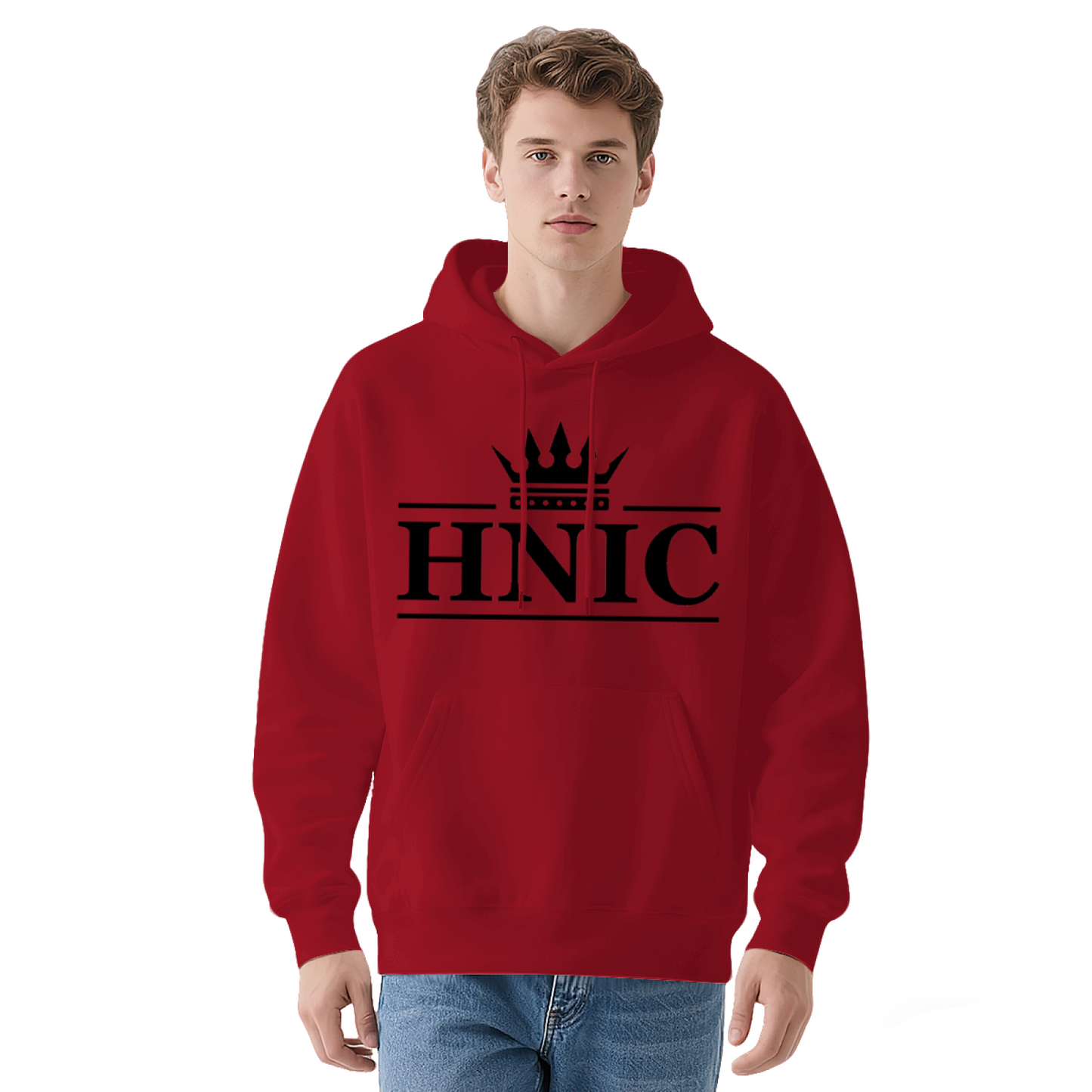 Classic HNIC Crown Logo White Hoodie, Soft Minimalist Top