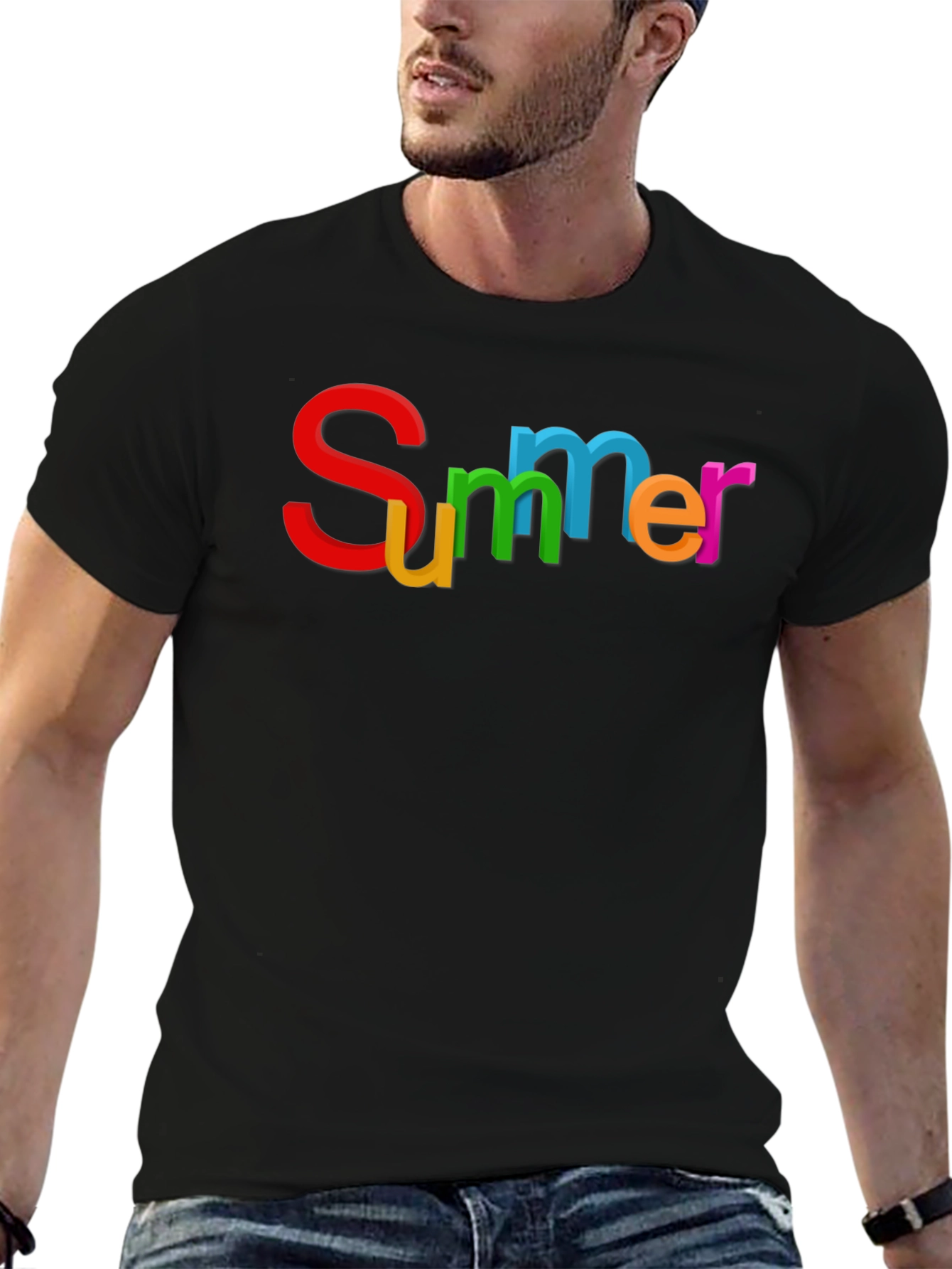 Summer Graphic Black T-Shirt