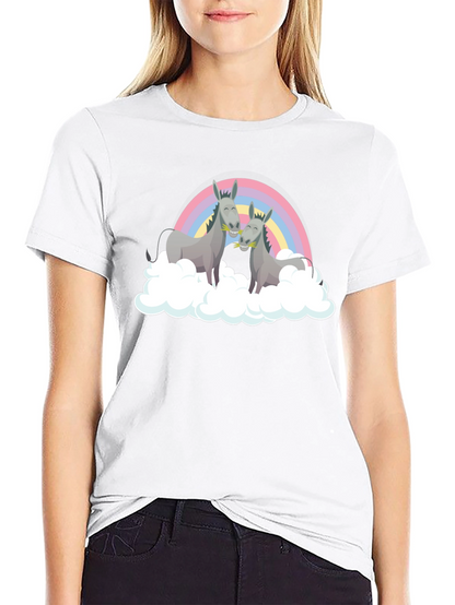 Rainbow Donkey Couple Graphic Tee