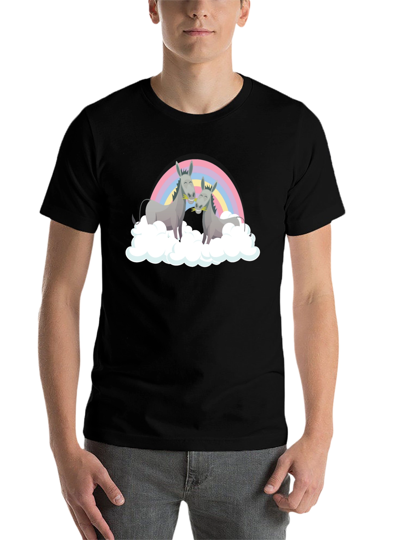 Rainbow Donkey Couple Graphic Tee