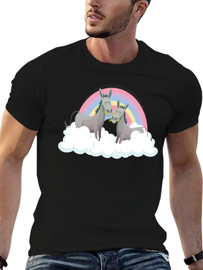 Rainbow Donkey Couple Graphic Tee