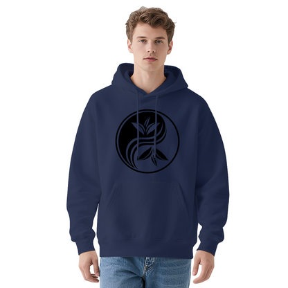 Minimalist Yin Yang Tea Leaf Zen Graphic Hoodie, Unisex Relax Daily Wear