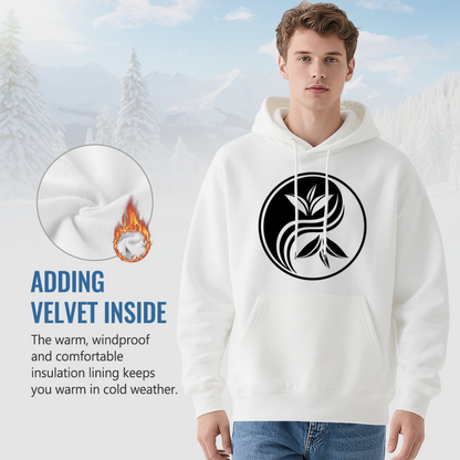 Minimalist Yin Yang Tea Leaf Zen Graphic Hoodie, Unisex Relax Daily Wear