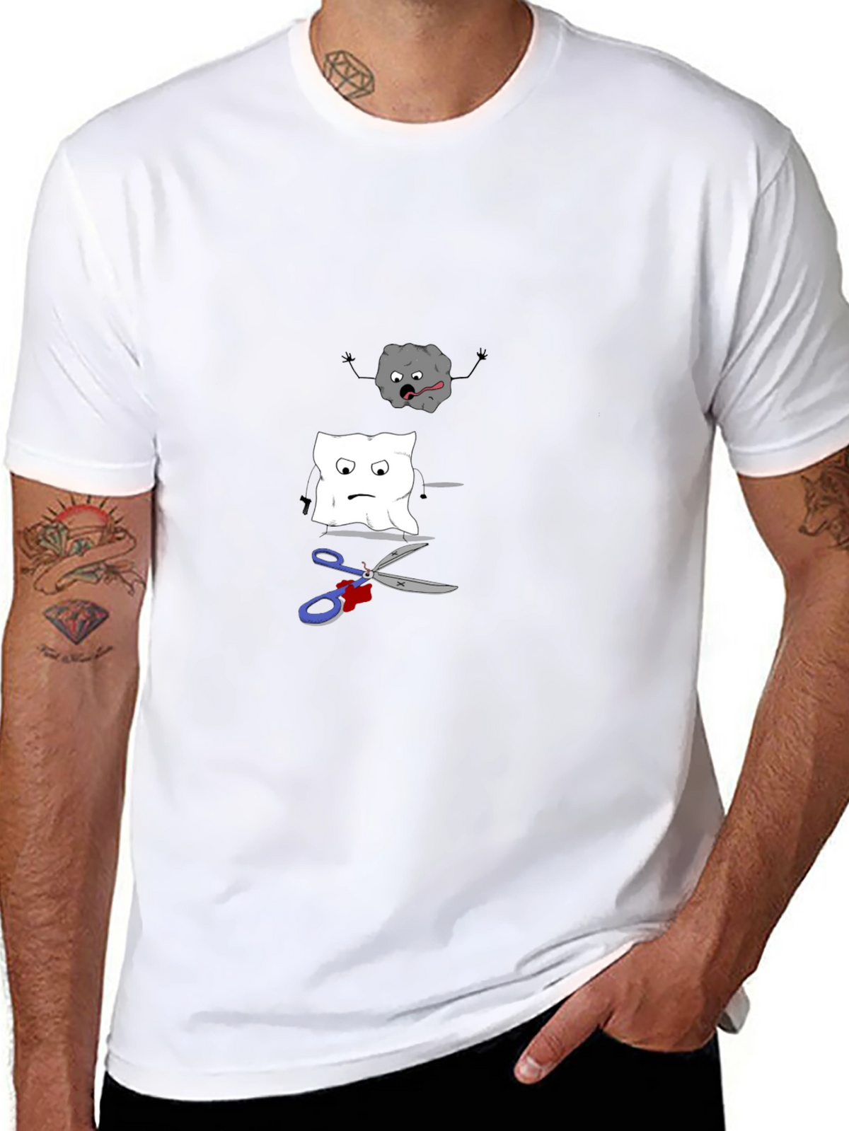 Rock Paper Scissors Funny Graphic Tee