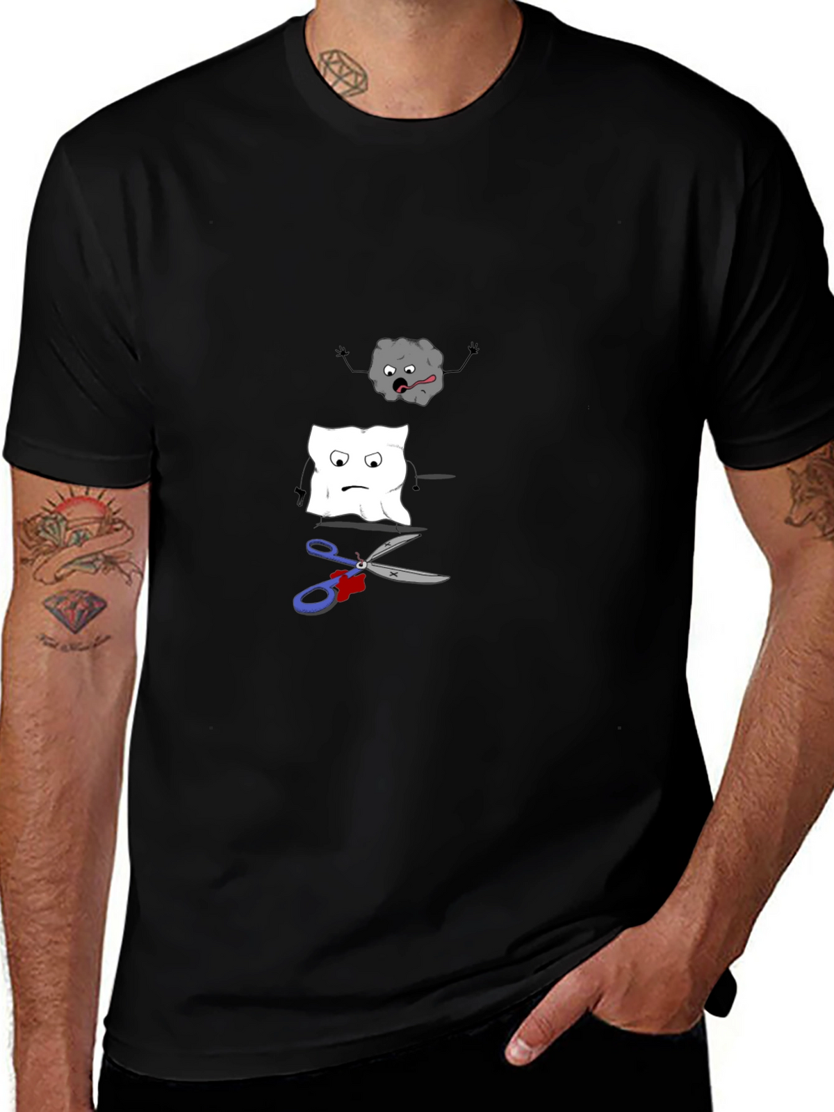Rock Paper Scissors Funny Graphic Tee