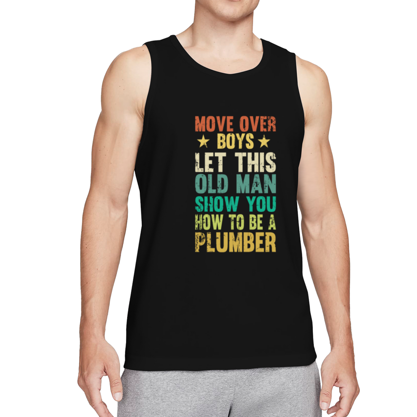 Vintage Retro Old Man Plumber Proud Worker Men¡¯s Tank Top