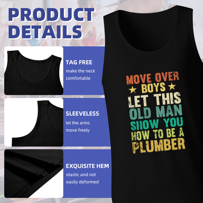 Vintage Retro Old Man Plumber Proud Worker Men¡¯s Tank Top