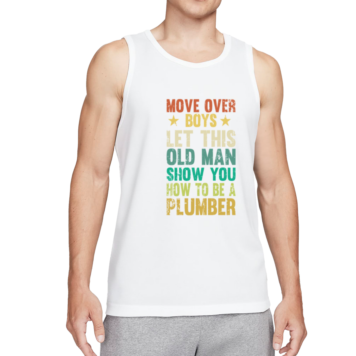 Vintage Retro Old Man Plumber Proud Worker Men¡¯s Tank Top