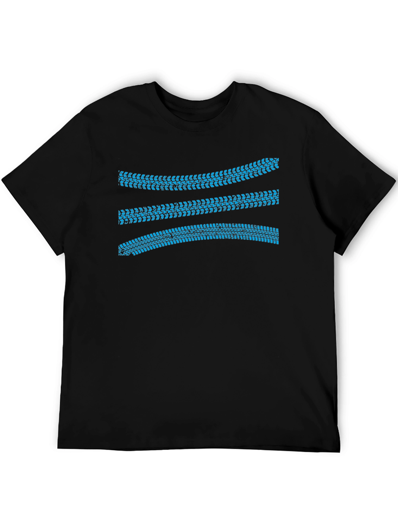 Tracked Ride Tee: Blue Tire Track Graphic T-Shirt