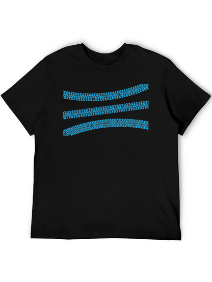 Tracked Ride Tee: Blue Tire Track Graphic T-Shirt