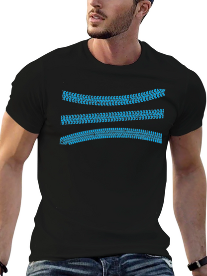 Tracked Ride Tee: Blue Tire Track Graphic T-Shirt
