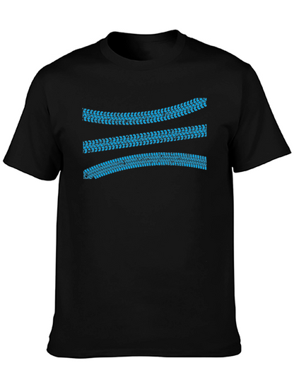 Tracked Ride Tee: Blue Tire Track Graphic T-Shirt