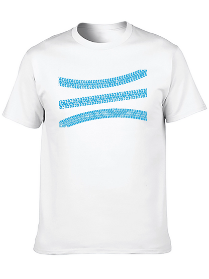 Tracked Ride Tee: Blue Tire Track Graphic T-Shirt