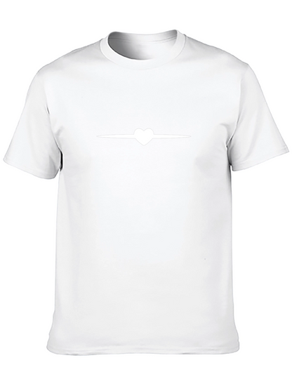 Heart Line Black T-Shirt - Stylish Casual Wear