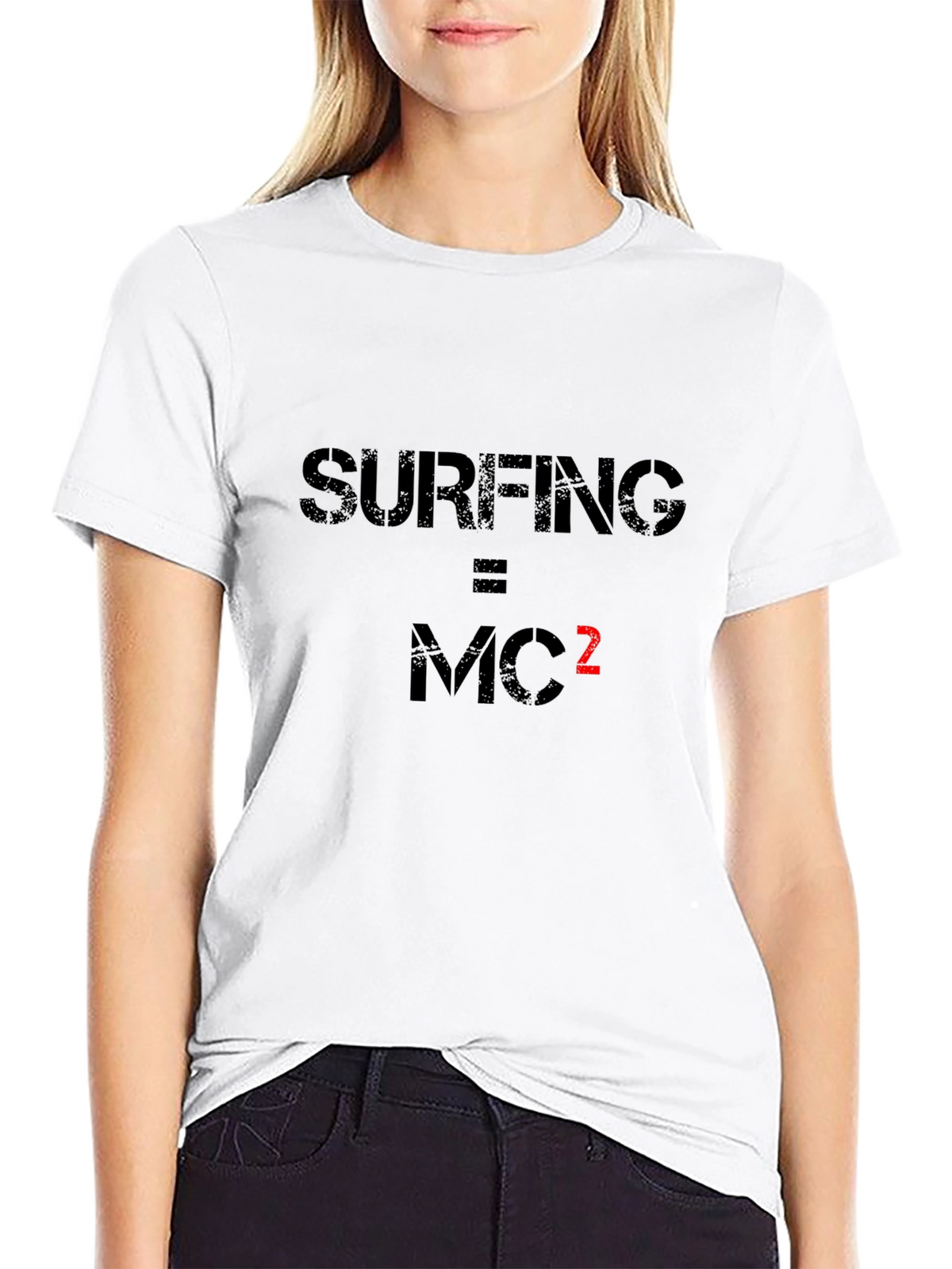 Surfing Equals MC Squared Black Tee