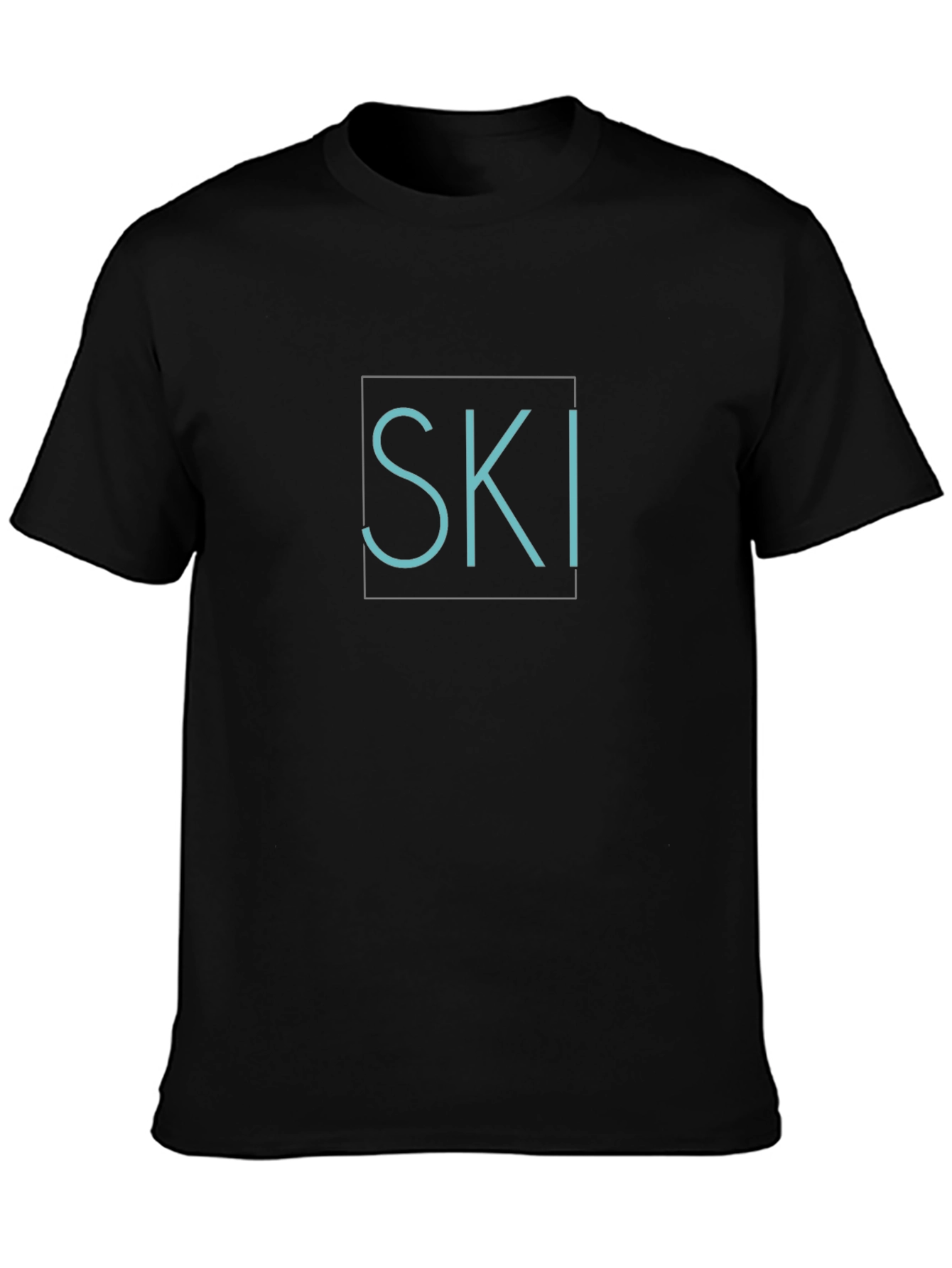 Mens Black T-Shirt - Ski Design