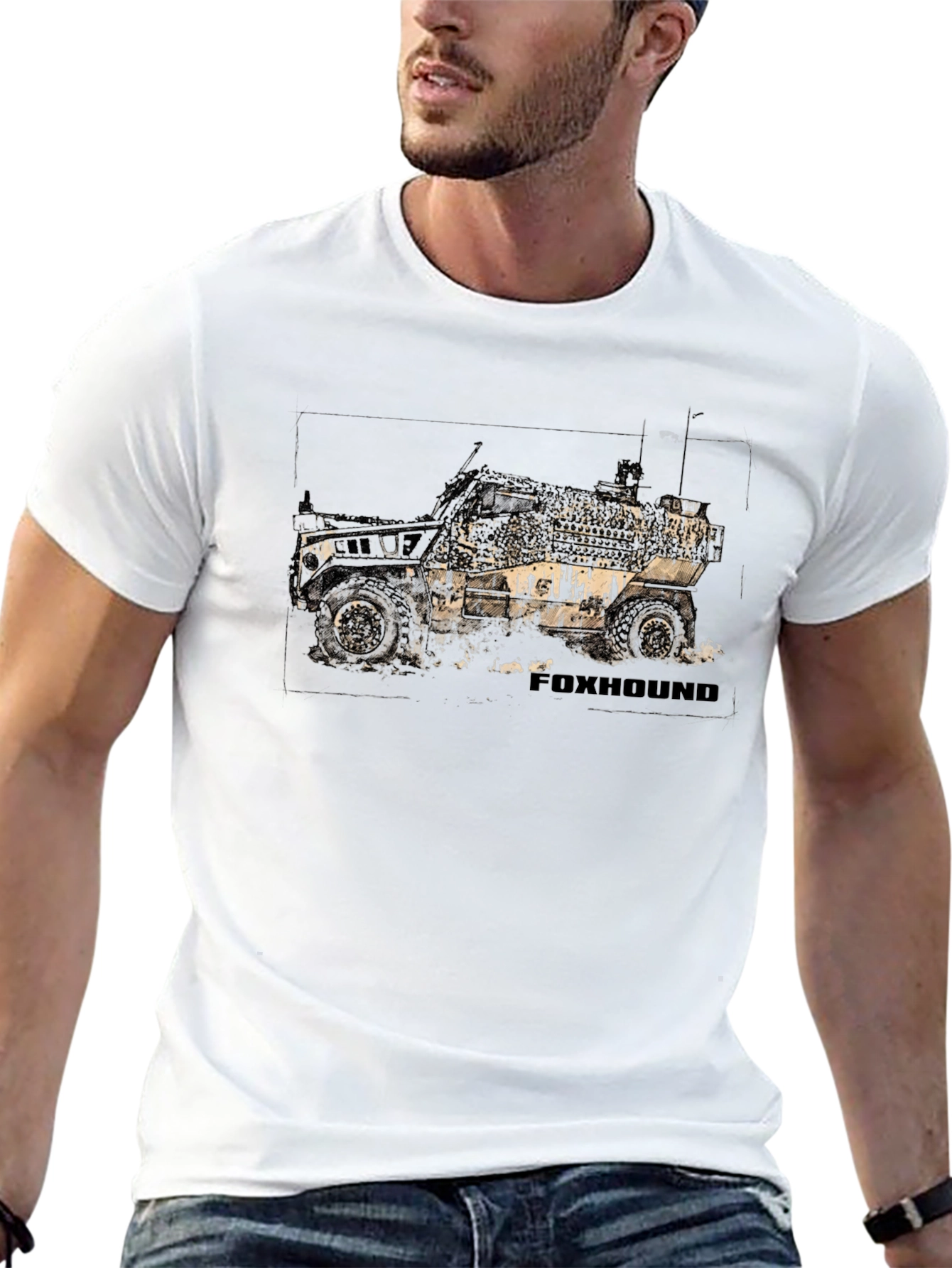 Foxhound Vehicle Graphic Tee - Black Cotton