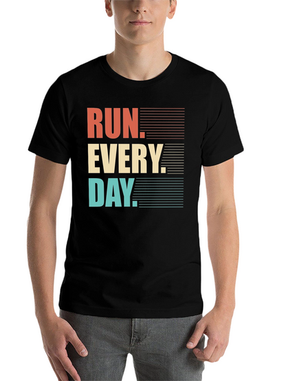Run Every Day Graphic Tee - Retro Style
