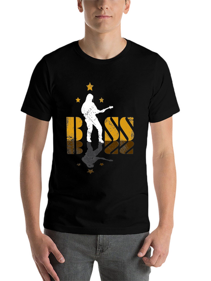 Bass Guitar Musician Black Graphic T-Shirt