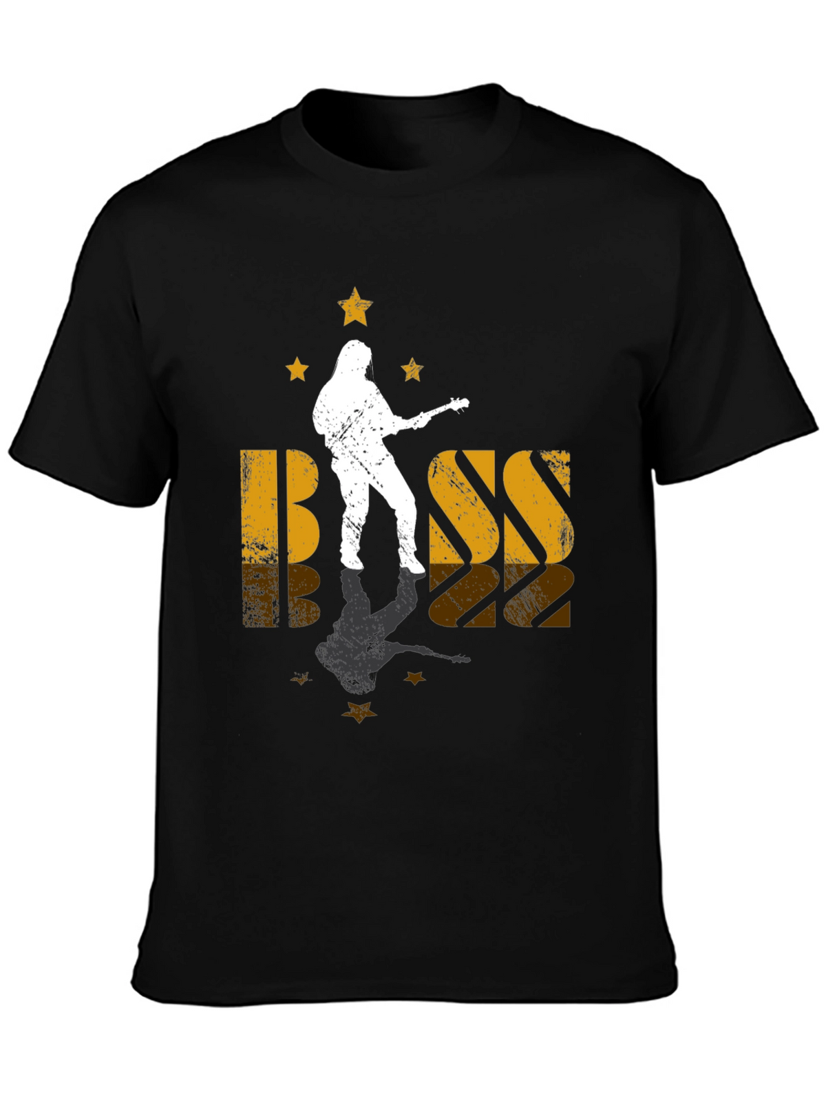 Bass Guitar Musician Black Graphic T-Shirt