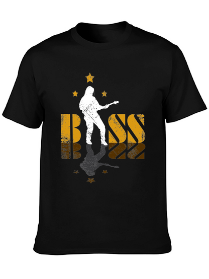 Bass Guitar Musician Black Graphic T-Shirt