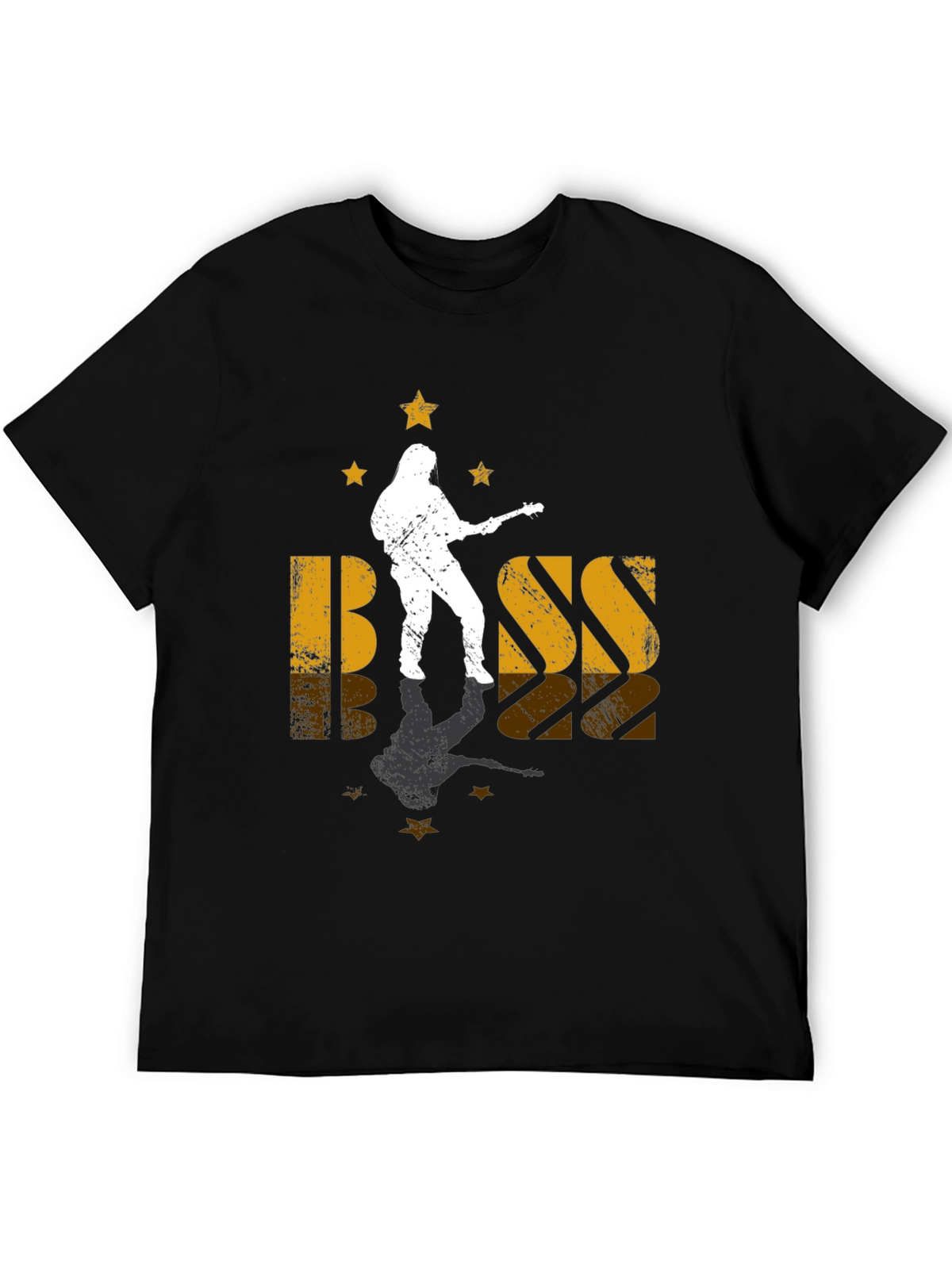 Bass Guitar Musician Black Graphic T-Shirt