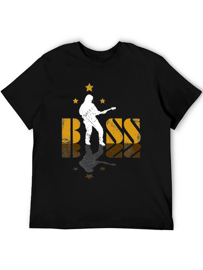 Bass Guitar Musician Black Graphic T-Shirt