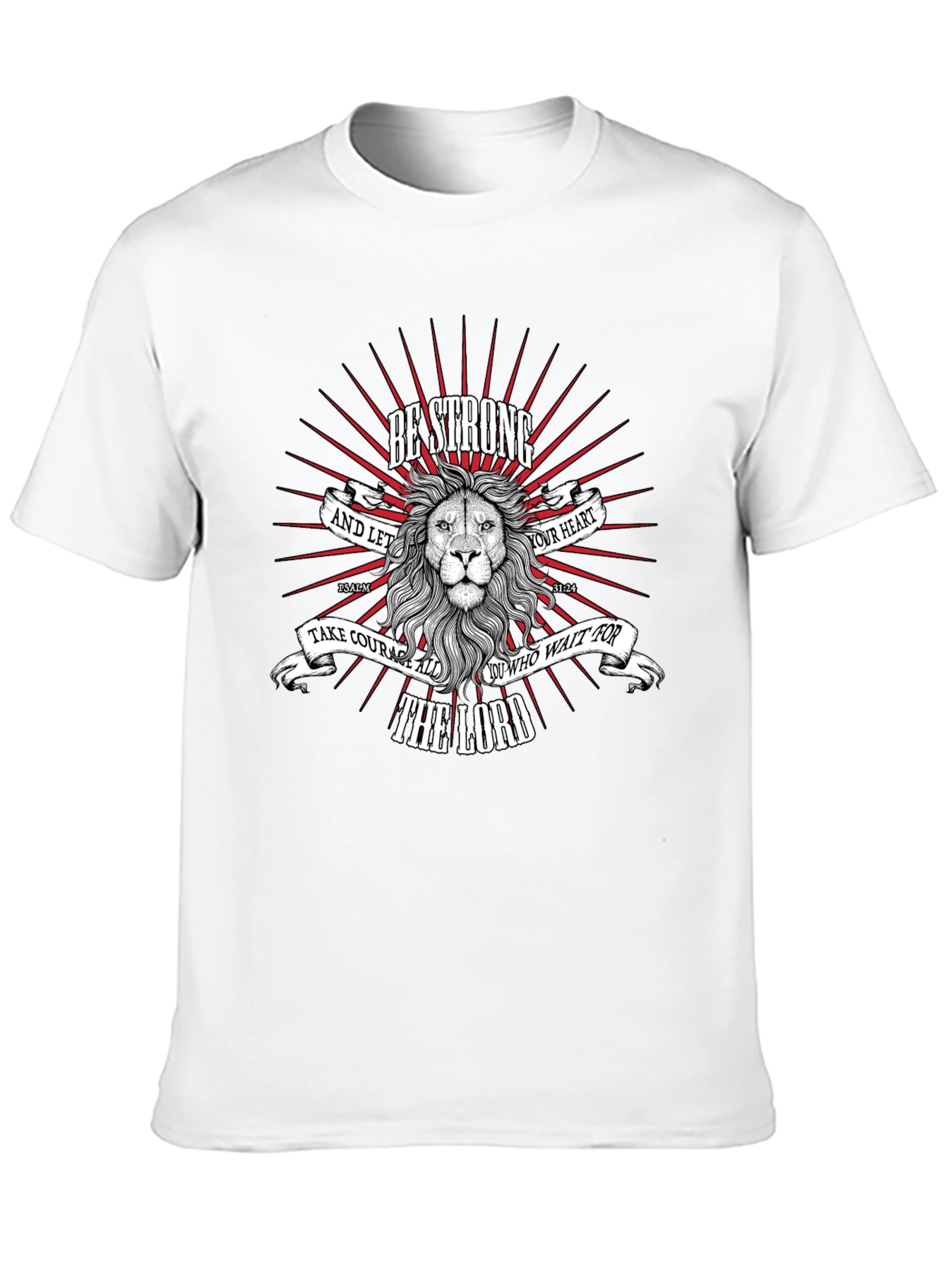 Be Strong Lion Graphic T-Shirt - Christian Apparel