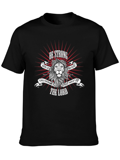 Be Strong Lion Graphic T-Shirt - Christian Apparel