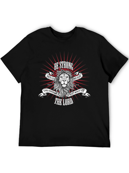 Be Strong Lion Graphic T-Shirt - Christian Apparel