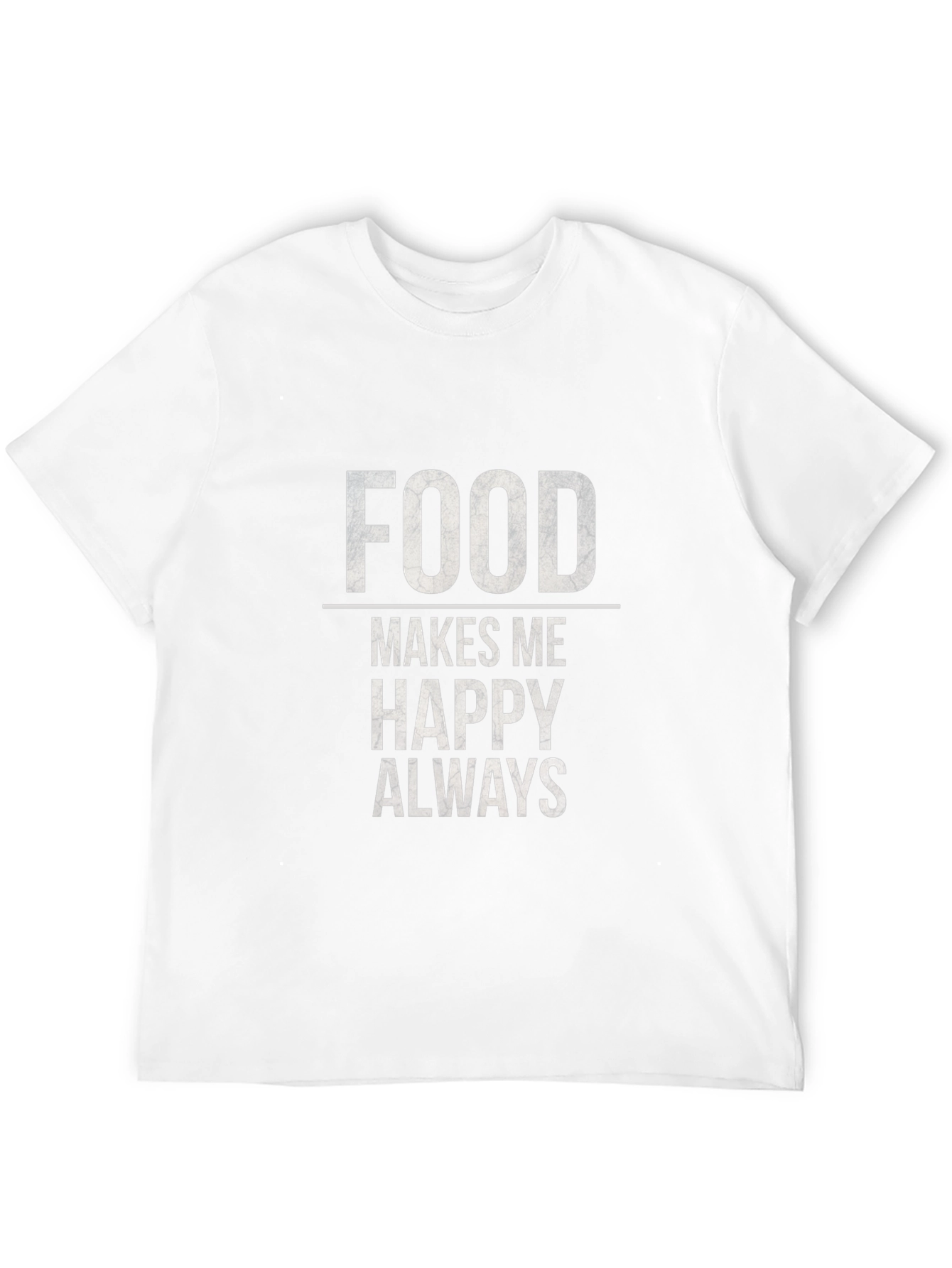Food Makes Me Happy T-Shirt - Black Graphic Tee