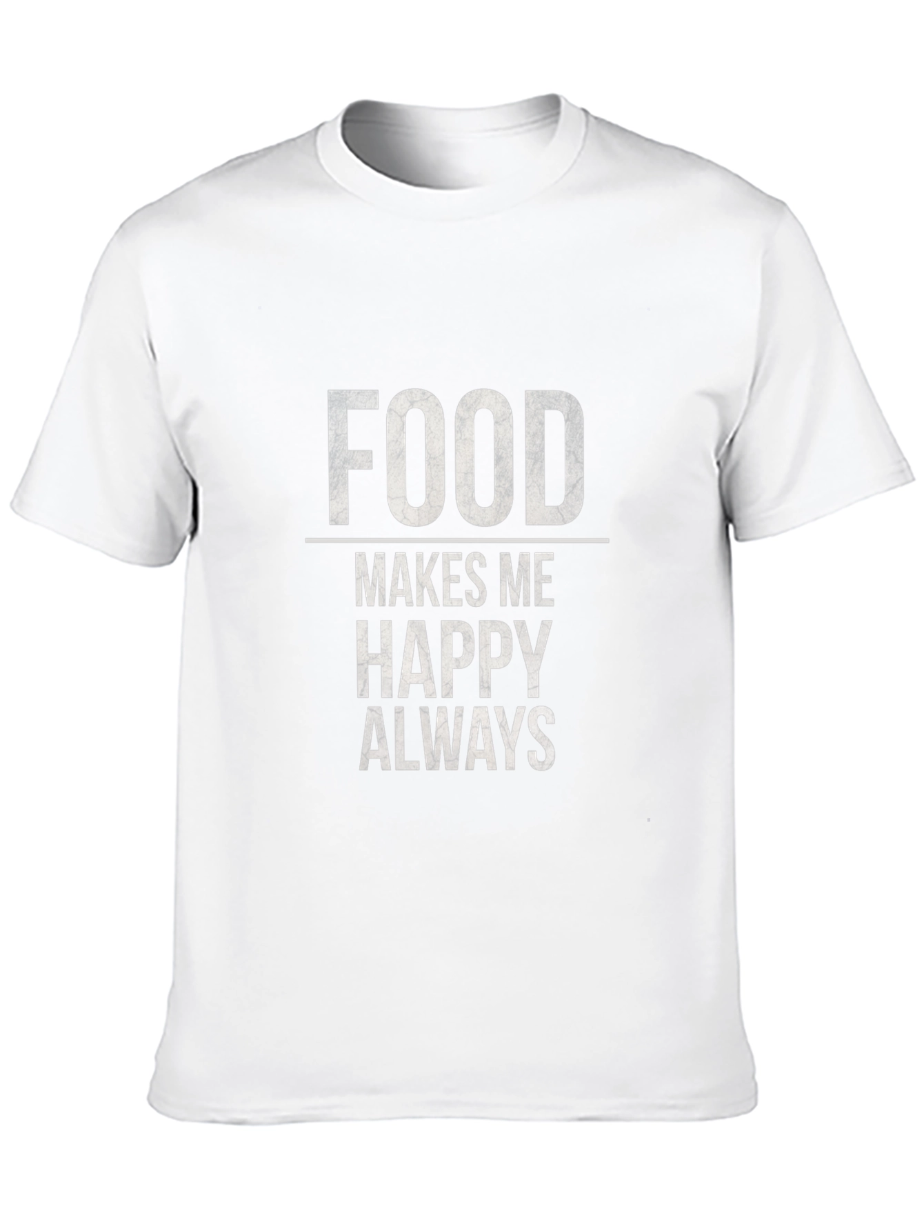 Food Makes Me Happy T-Shirt - Black Graphic Tee