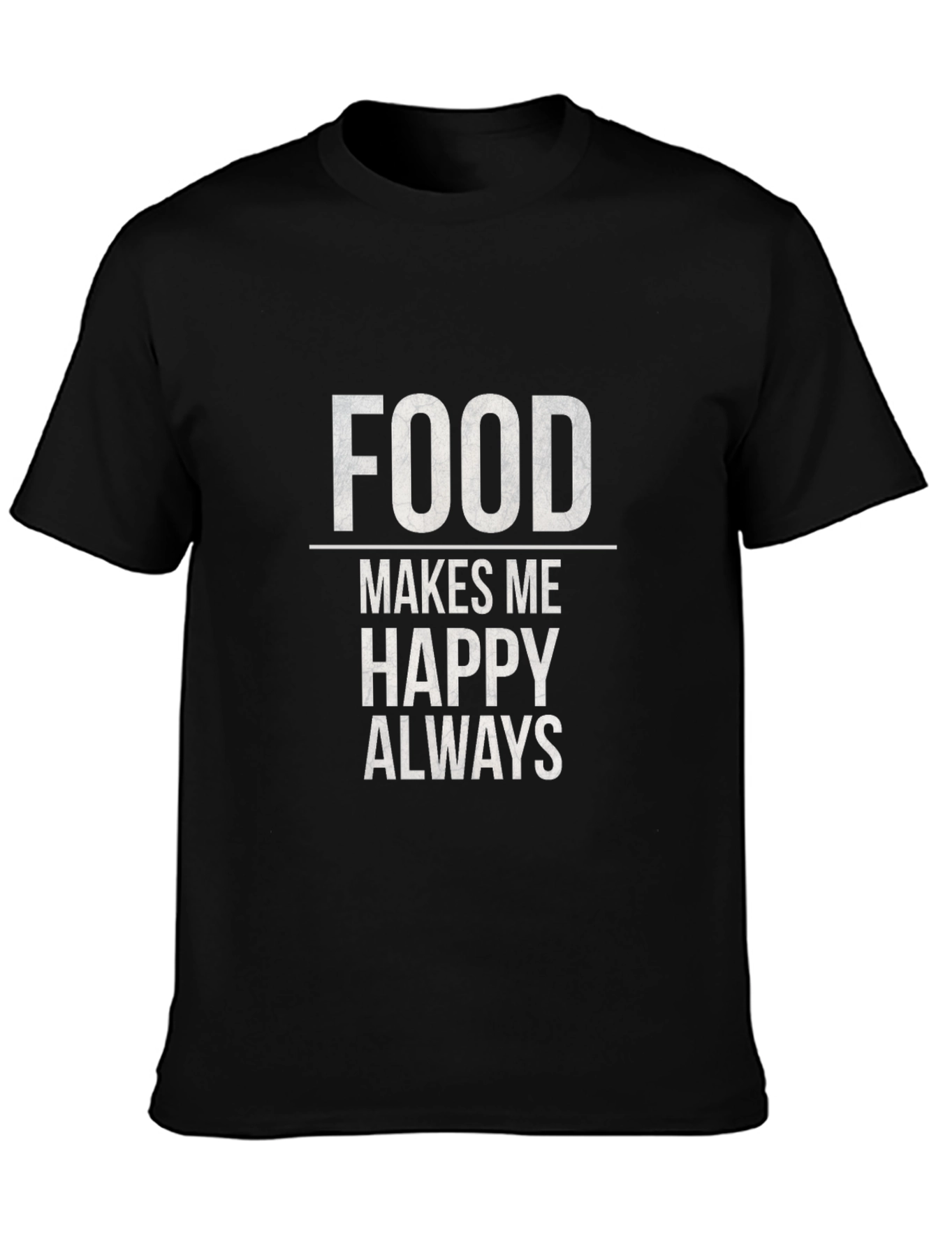 Food Makes Me Happy T-Shirt - Black Graphic Tee
