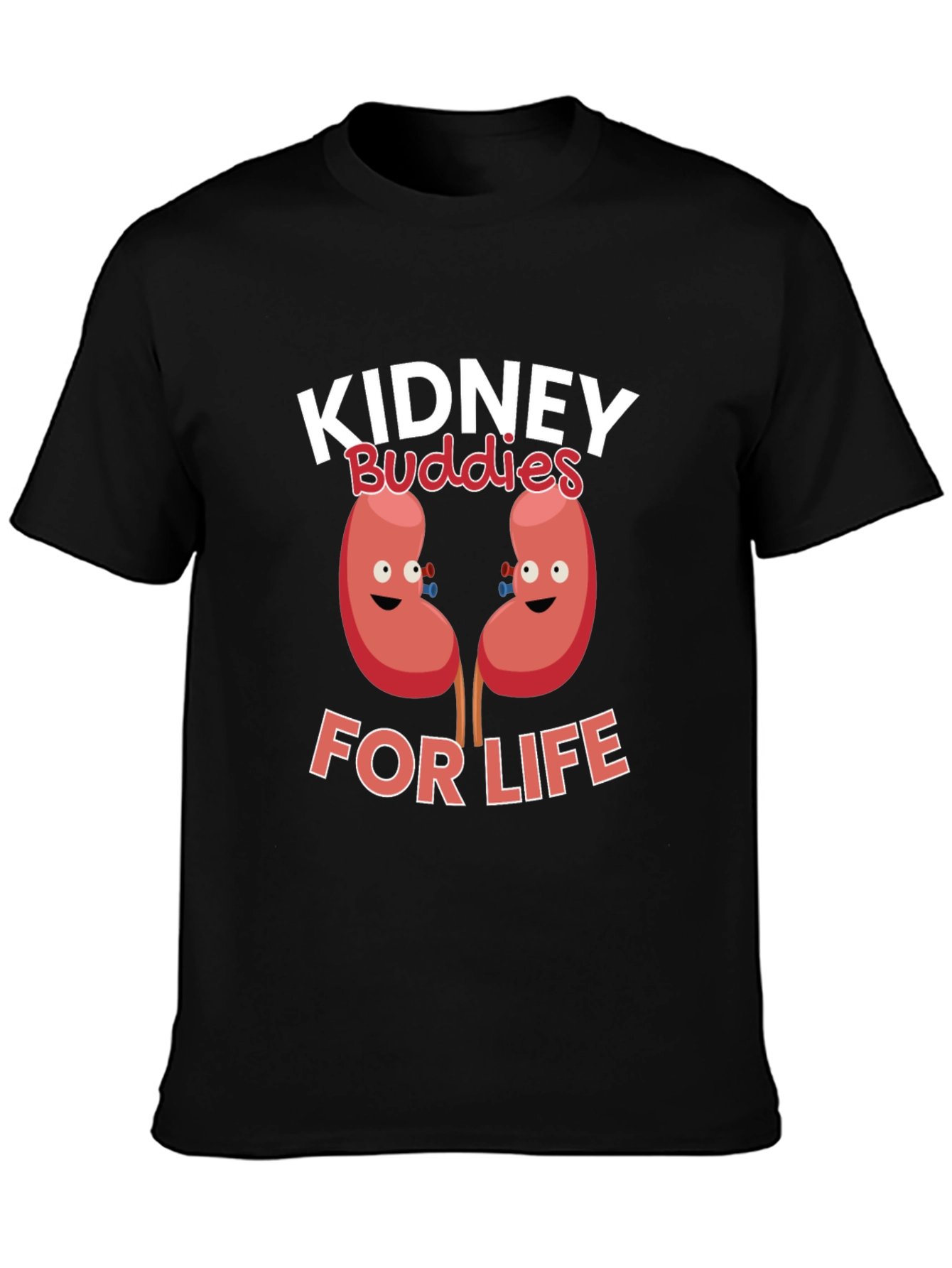 Kidney Buddies For Life Black T-Shirt