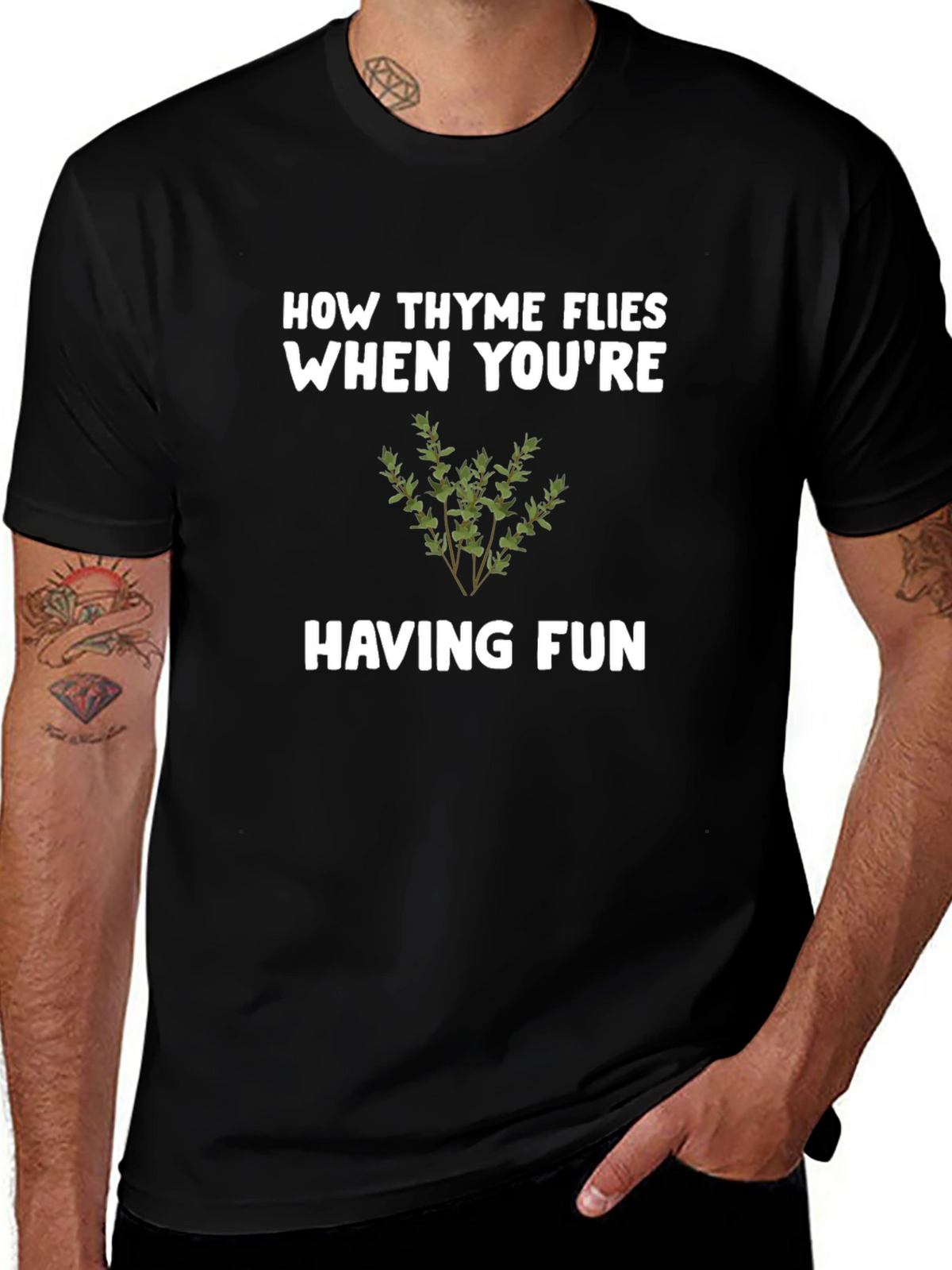 How Thyme Flies T-Shirt - Funny Herb Pun Tee