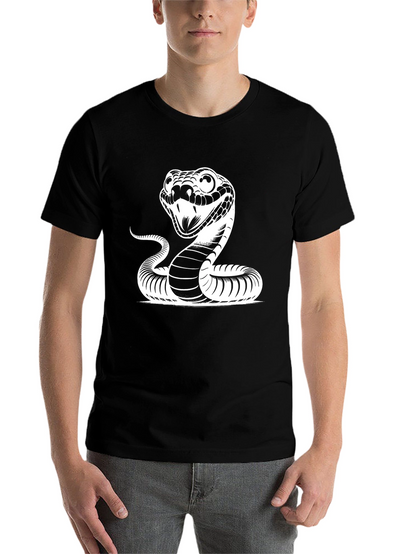 Snake Graphic Tee - Black Cotton T-Shirt