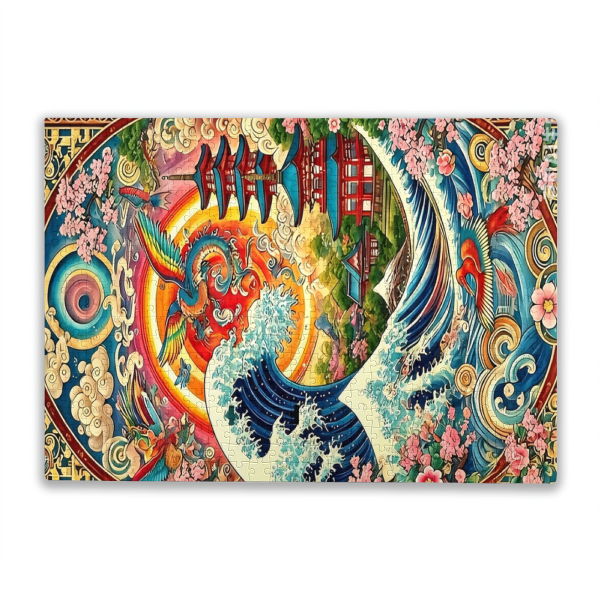 Oriental Fantasy Wave, Dragon & Phoenix ¨C Japanese Ukiyo?e Art Puzzle