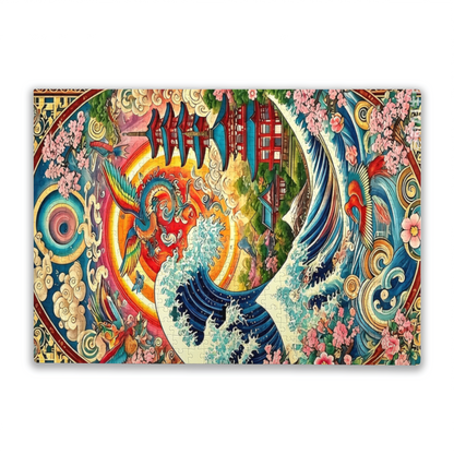 Oriental Fantasy Wave, Dragon & Phoenix ¨C Japanese Ukiyo?e Art Puzzle