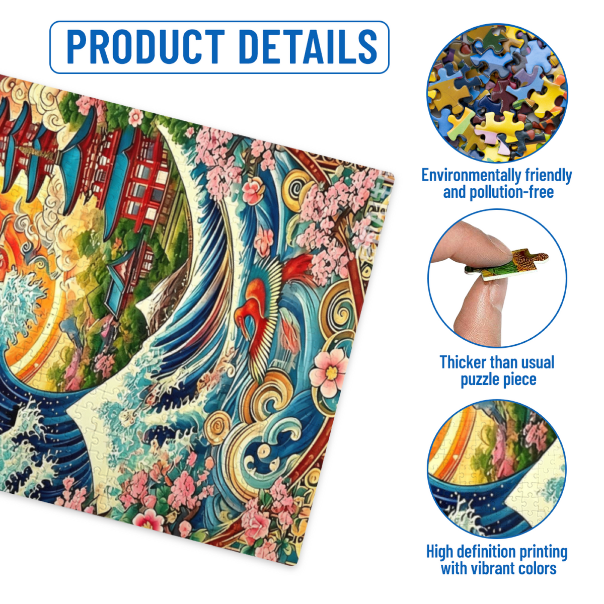 Oriental Fantasy Wave, Dragon & Phoenix ¨C Japanese Ukiyo?e Art Puzzle