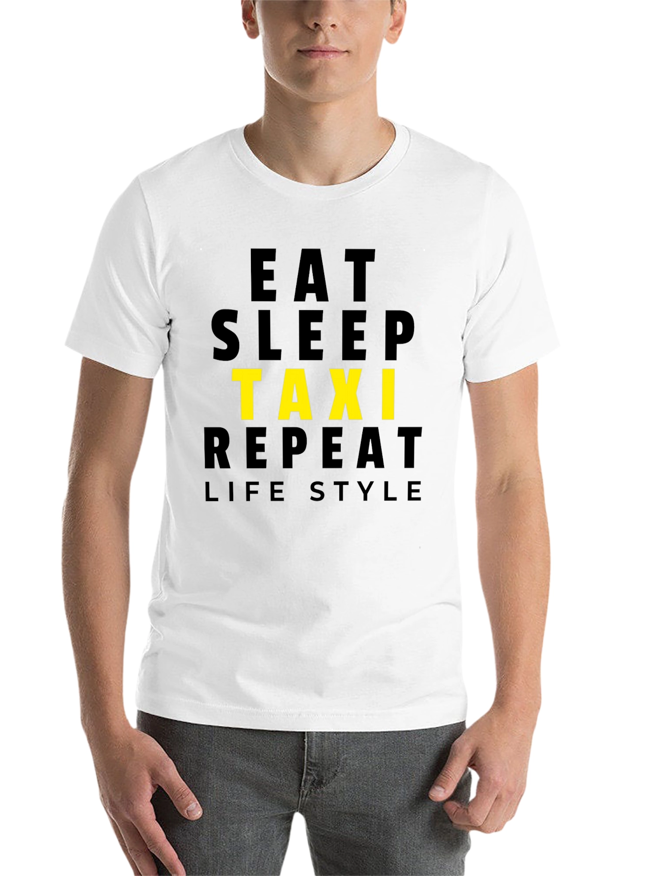 Eat Sleep Taxi Repeat Lifestyle Black T-Shirt