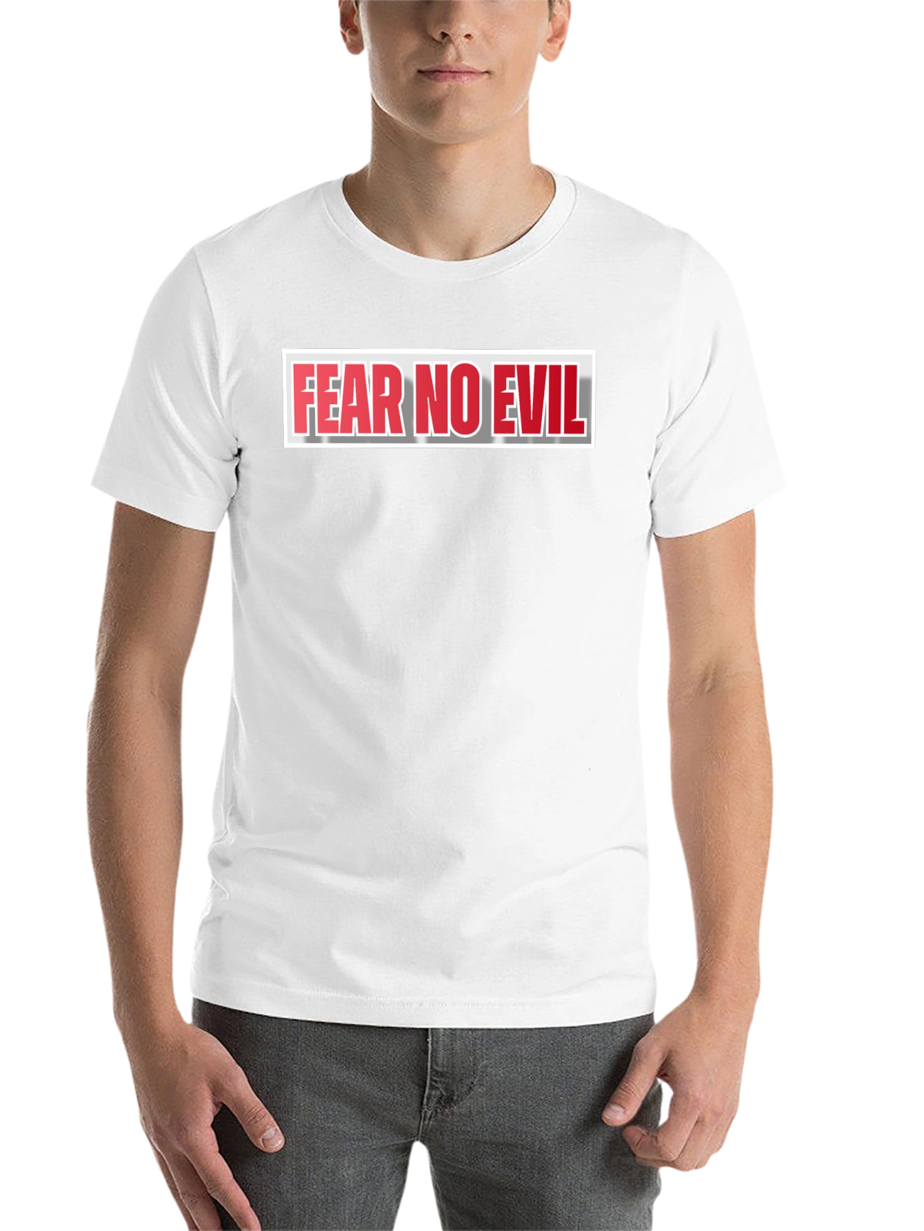 Fear No Evil Graphic Print Black T-Shirt