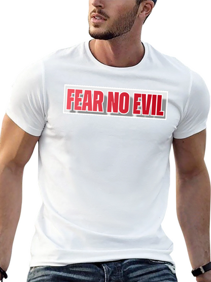 Fear No Evil Graphic Print Black T-Shirt